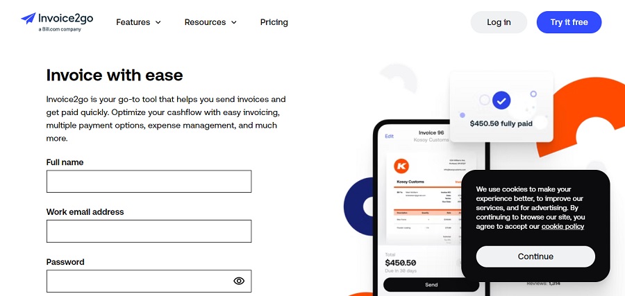 invoice2go website