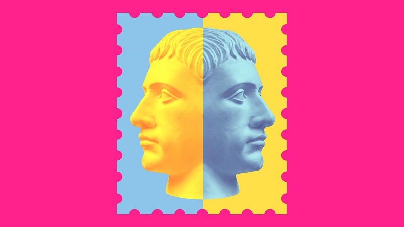 creative-collage-of-two-antique-sculptures-pop-art-style