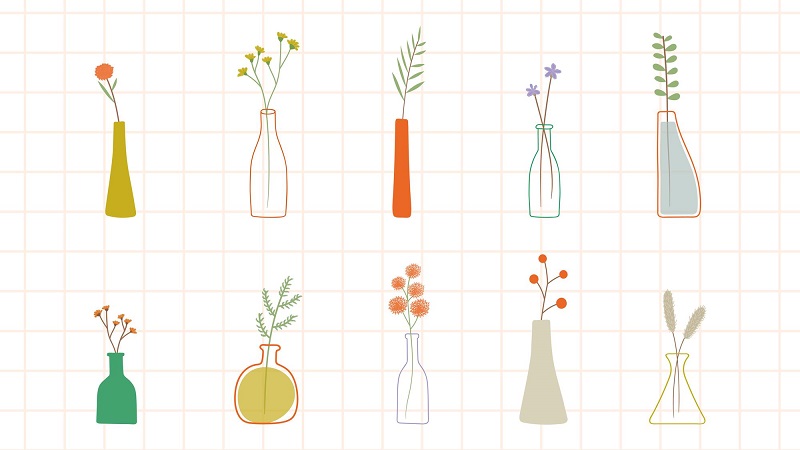 eight-flower-vases-with-flowers-in-it-illustration