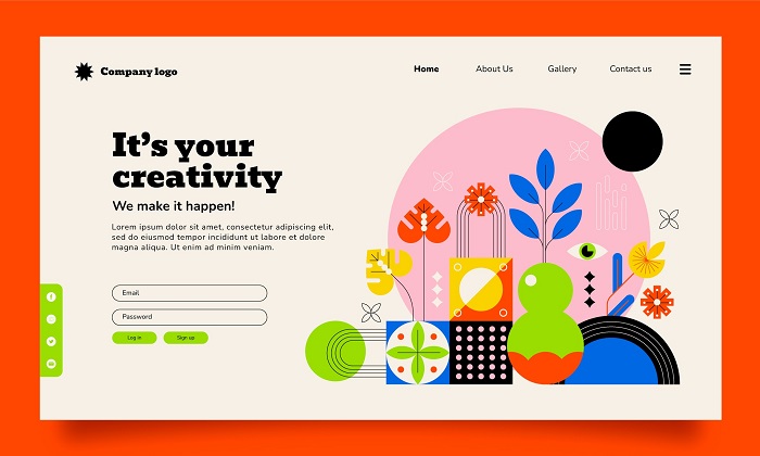 flat-design-geometric-pattern-landing-page-ui-ux-design