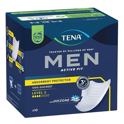 men's pad in dark blue packaging because of the gender marketing strategy