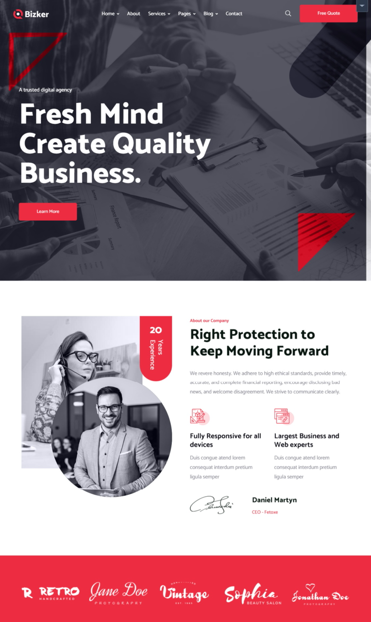 Bizker-WordPress-Landing page.png